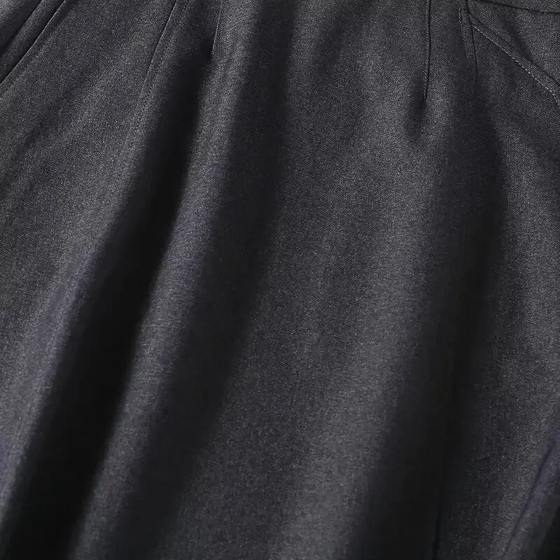 Dames Lente 2024 Nieuwe Mode Temperament Joker Textuur Gemengd Middellange Rok Retro Hoge Taille Rits Rok Mujer