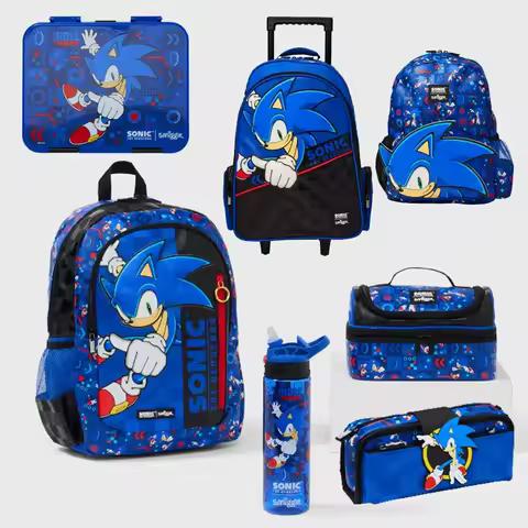 Original European style Sonic Shadow large capacity backpack trolley bag pencil study set water cup set children's birthday gift