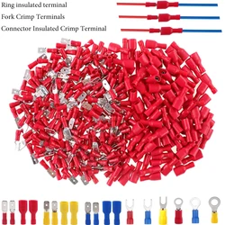 25-300Pcs Electrical Insulated Wire Connectors Kit - Spade, Ring, Butt, Quick Disconnect, Forks Connector -Crimp Cable Terminals
