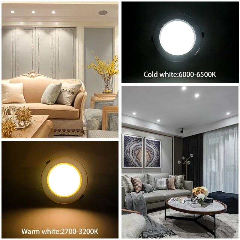 Led downlight 5W 9W 12W Led tavan ışık 15W 18W gömme projektör yuvarlak Led Panel lambası 220V LED spot ışık iç mekan aydınlatması