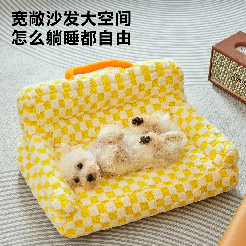 Large Sofa Bed Pet Nest Suitable All Seasons High Aesthetic Value Thickened Warm Dog Nest For Teddy And Pomeranian Dogs