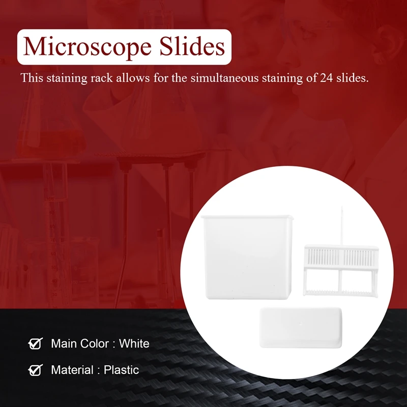 ชุดจานชั้นวางสีกล้องจุลทรรศน์แบบ2 in 1สีขาว24ชิ้น