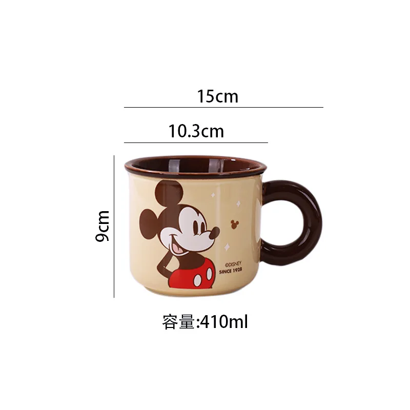 Kawaii Mickey Mug MINISO Anime Minnie Donald Lovely Children Ceramics Coffee Cup Student Cartoon z uchwytem Milk Cup 2024 Nowość