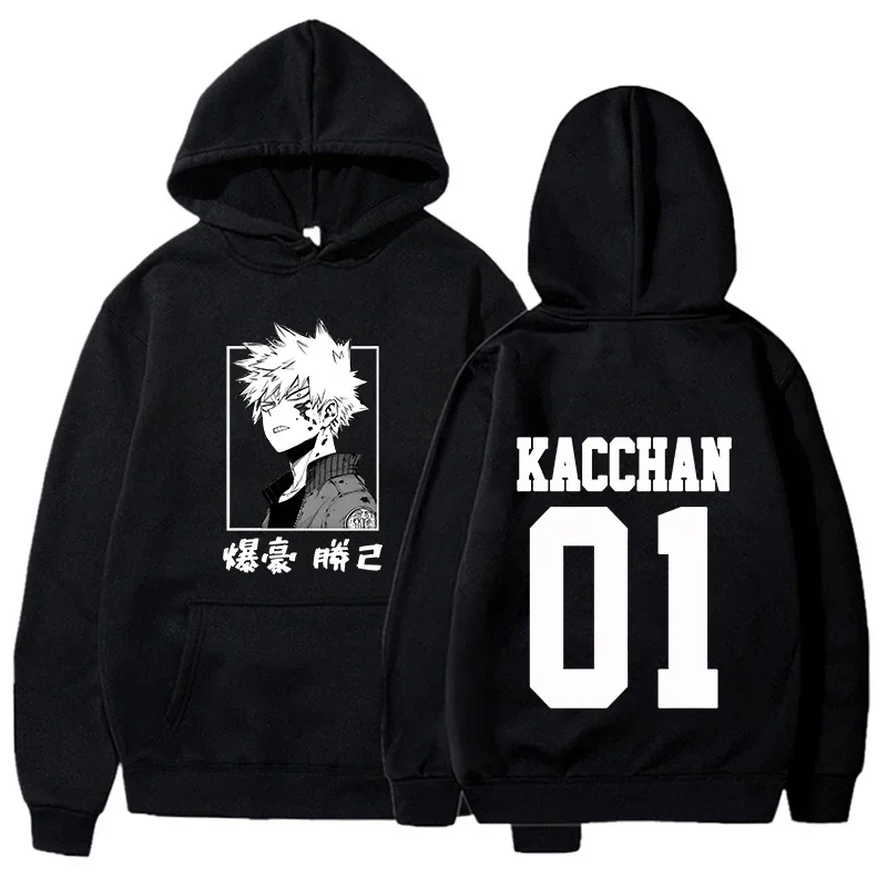 Fashion Anime Bakugou Katsuki Printed Hooded Sweatshirt Autumn Winter Men Harajuku Hoodie Fleece Loose Casual Hoodies Pullover