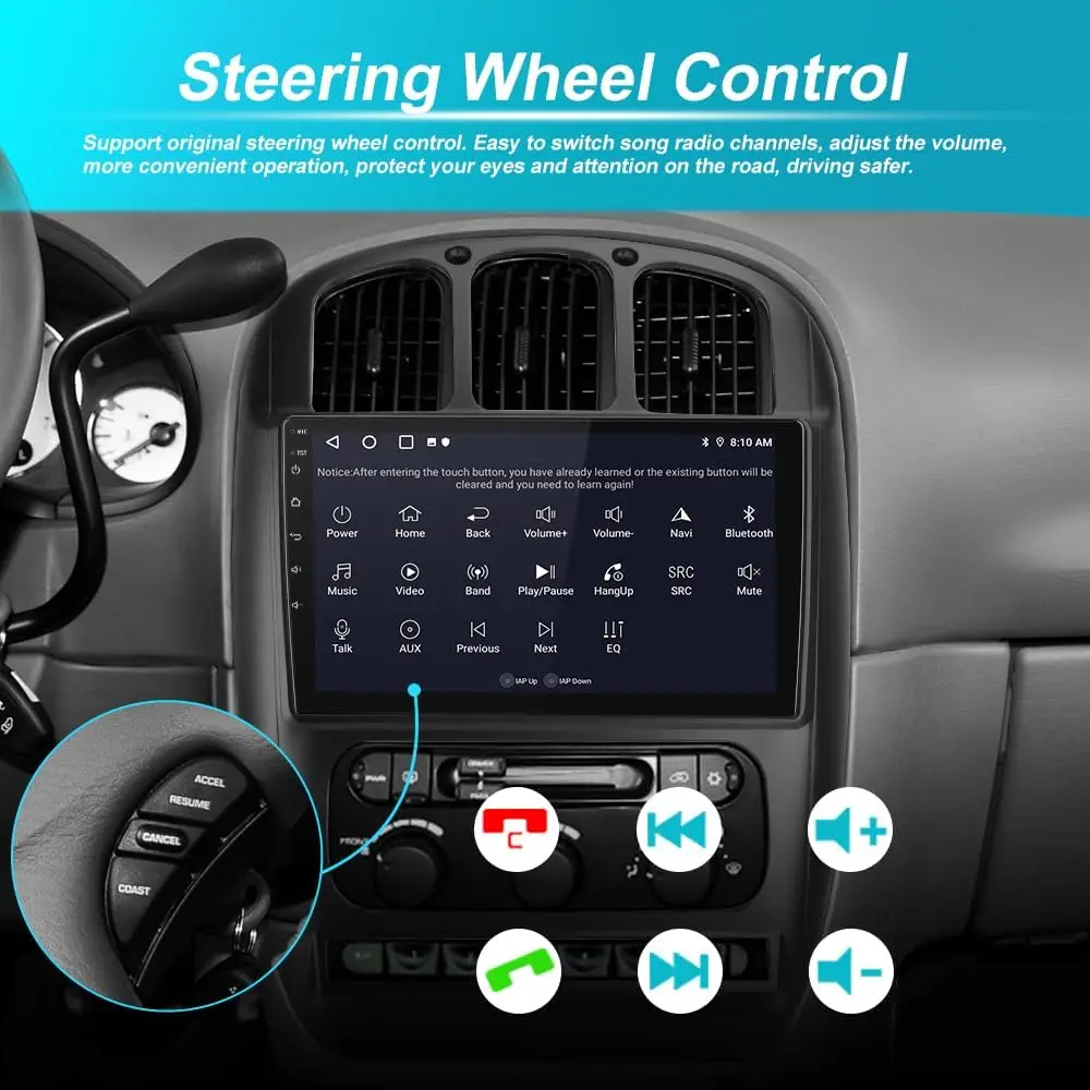 【2+64】 راديو ستيريو للسيارة Android 13 لسيارة Dodge Caravan Chrysler Town&Country 2001-2007 مع CarPlay Android Auto #5