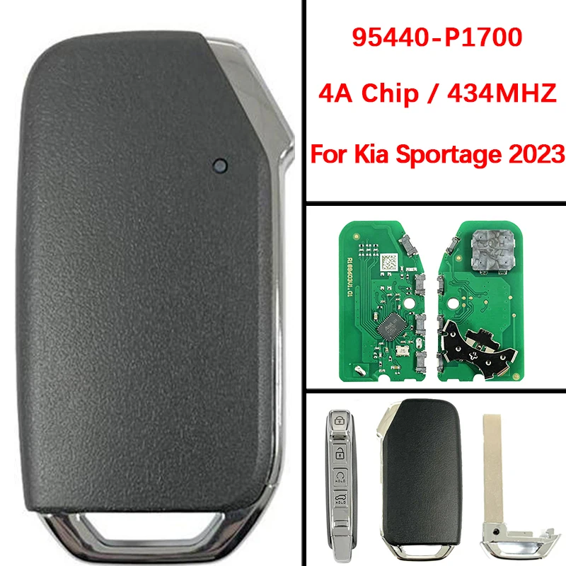 

CN051207 Сменный 4-кнопочный пульт дистанционного управления без ключа 4A чип 433 МГц FCC 95440-P1700 для KIA Sportage 2023