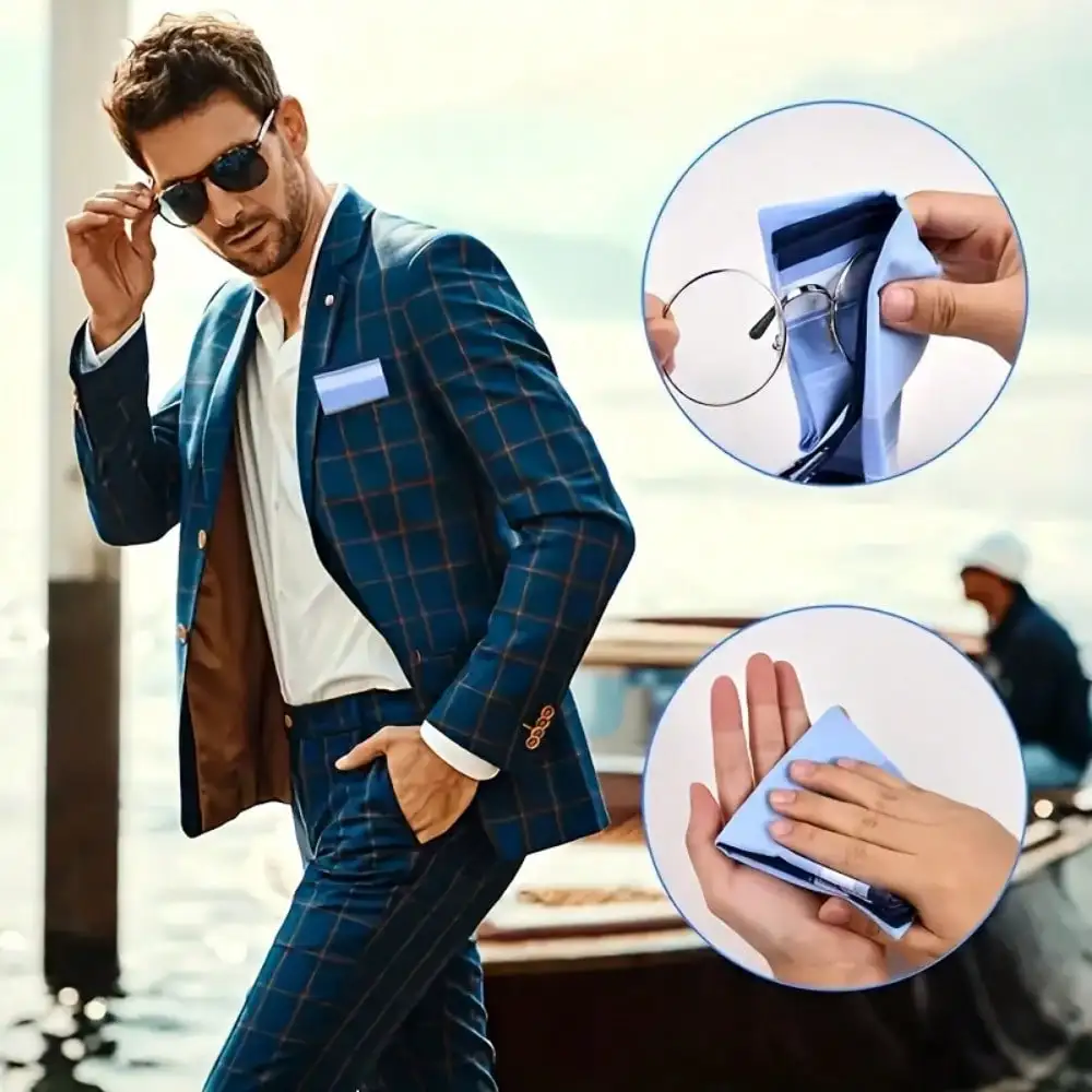 مناديل قطنية مكونة من 12 قطعة مع أنماط مربعات لحفلات الزفاف والهدايا