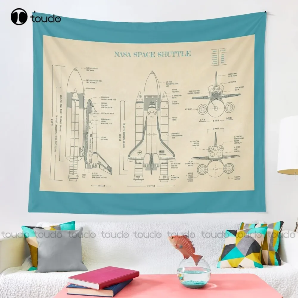 Rockets Rocket Pot Engine Heavy Space Shuttle (Parchment Version) Tapestry High Quality Tapestry Custom Decoration Wall Hanging