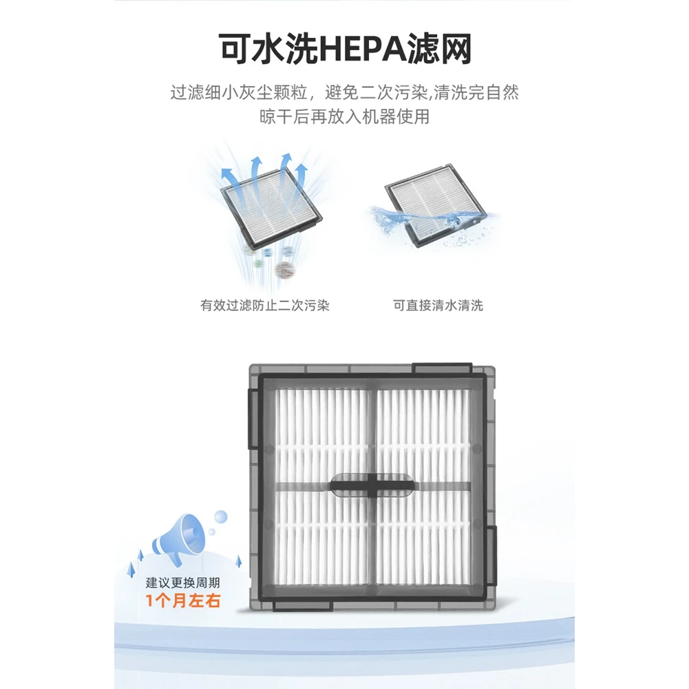 قطع غيار فلتر قابل للغسل لملحقات المكنسة الكهربائية Roborock Q10 PF/Q10 PF+ /Q10 VF/Q10 VF+