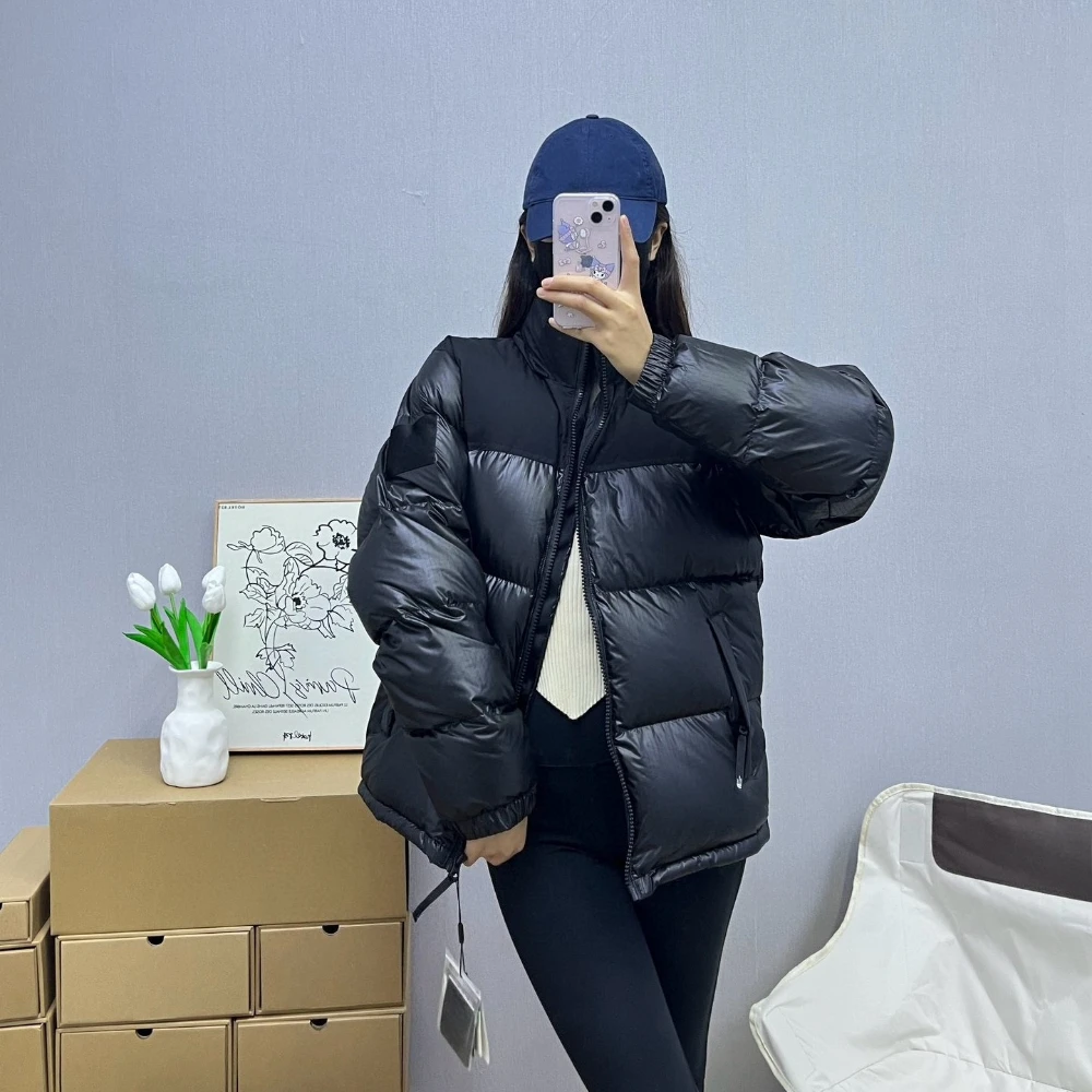 عالية الجودة الفاخرة مصمم المرأة طوق مقنعين أسفل سترة العلامة التجارية الشهيرة الشتاء موضة عادية سميكة الدافئة يندبروف معطف 2025