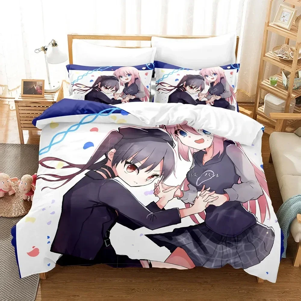 

3D Anime Bocchi the rock Bedding Set Duvet Cover Sheet Printed Bed Set Pillowcase Bed Full Queen King Size Comforter Bedroom