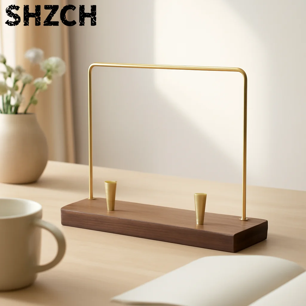 Brass Solid Wood Vinyl Record Rack High-end LP Vinyl Cabinet Display Stand Music Album Desktop CD Storage Shelf