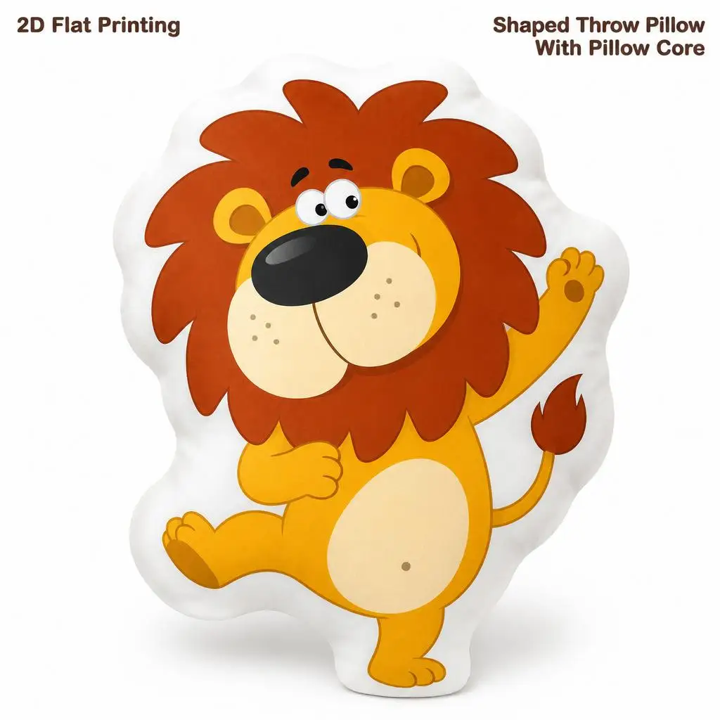 Cute Lion Animal Lovers Gift Plush Pillow Cushion Irregular Stuffed Throw Pillow Home Decor Gift Sofa Bed Home