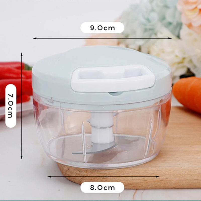 

Kitchen Grinding Chopper Food Vegetables Cutter 200ml Householde Manual Garlic Press Cutter Meat Kitchen Gadgets Masher Tool