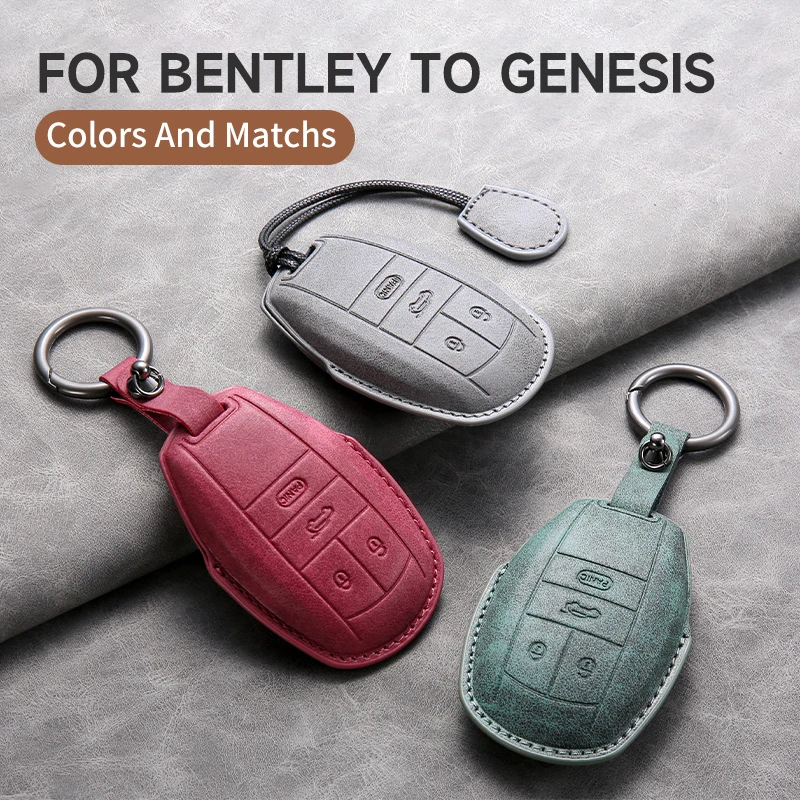 

for Bentley To Genesis Car Smart Key Case Cover Key Pack Remote Protection Sleeve Buckle Rope Special Accessories Multi Styles