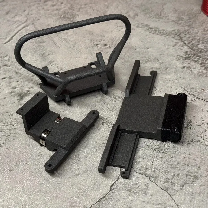 For 1:10 Axial SCX10 III CJ7 RC Crawler Upgrade Nylon Sintered Simulated Bull Bar Front Bumper, Magnetic Quick-release System