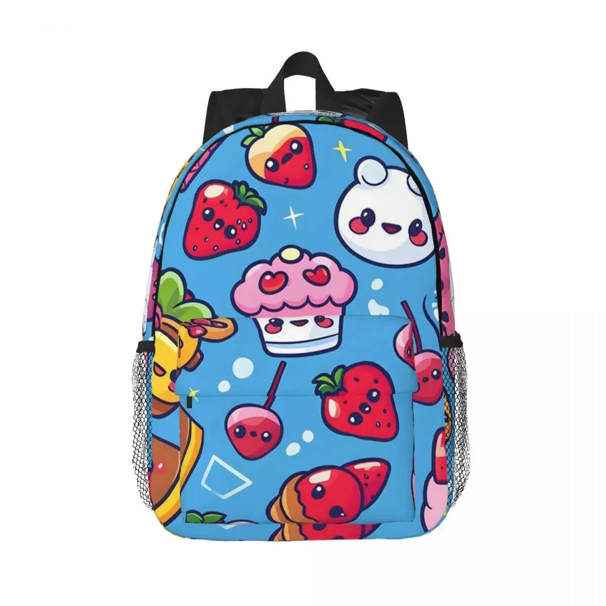 Kawaii Food Delights Seamless Watercoolour Backpacks Teenager Bookbag Fashion Students School Bags Travel Rucksack Shoulder Bag