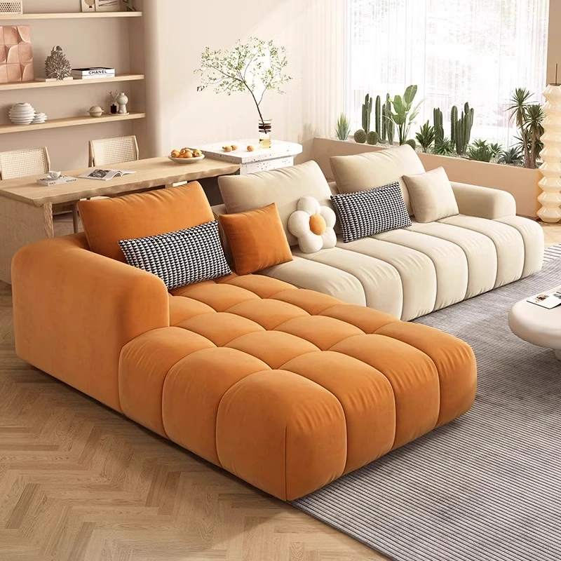 L Shape Modern Velvet Sofa Recliners Fabric Backrest Corner Nordic Couch Sofas Lazy Mini Italian Canape Salon De Luxe Furniture