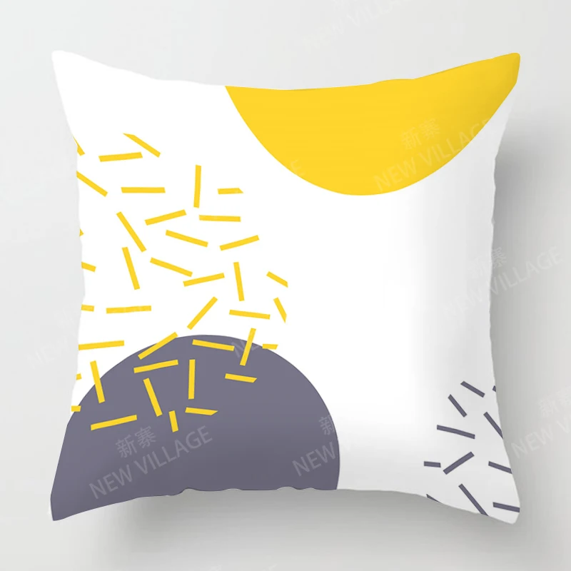 Atualize sua decoração da sala com uma capa de almofada geométrica elegante em amarelo e branco Home Decor 45x45 40x40 50x50 60x60