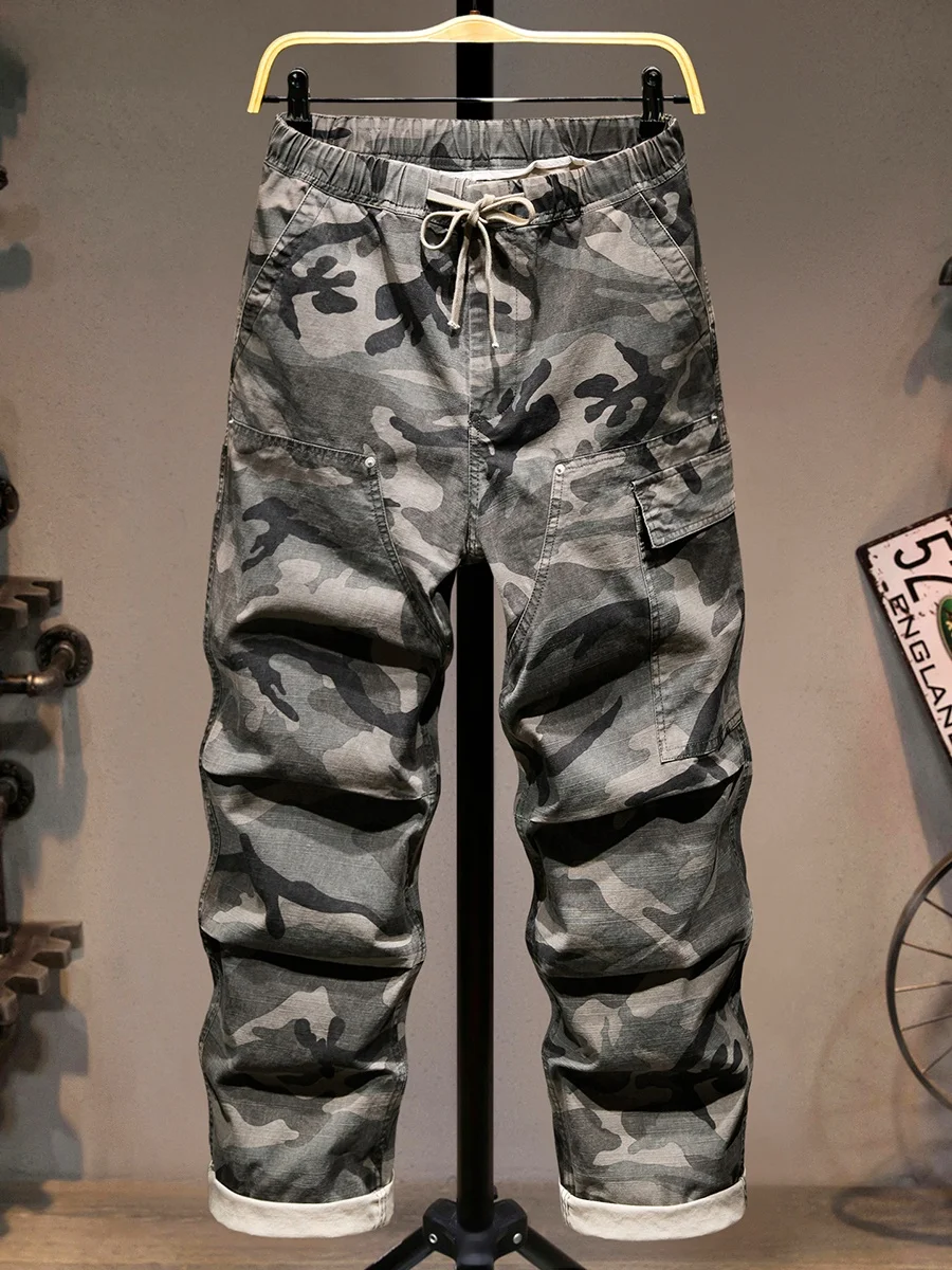

American High Street Camouflage Pants Men's Loose Straight Leg Wide Leg Pants Youth Faion Workwear Sle Casual Pants