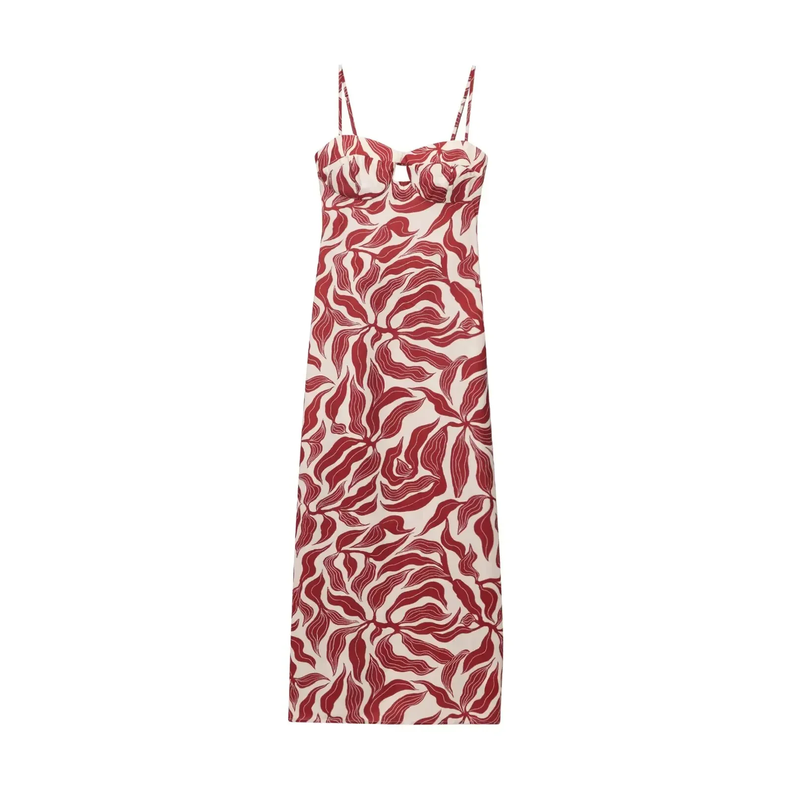 Sommer-Freizeitkleid für Damen, elegantes Sommerkleid mit Blumendruck, rückenfreies Design, langes Strand-Vestidos 837209