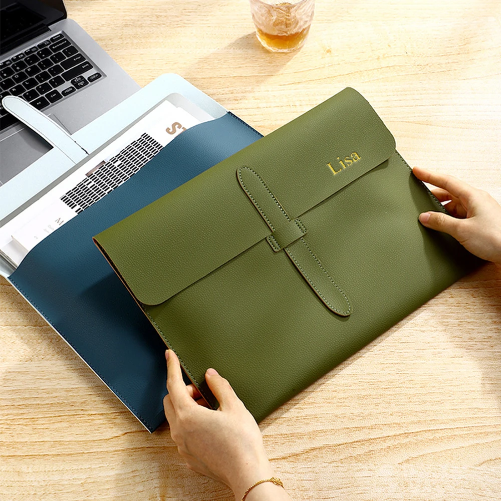 Personalisierte A4-Aktentasche mit Lederschnalle, Geschäftsdokumententasche, Prüfungsmaterialtasche, offizielle Dokumententasche – Detail 5
