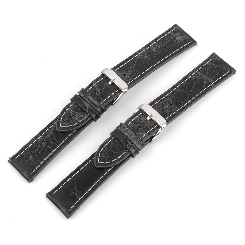 Onthelevel Leather Watch Band Strap 18 19 20 22mm Gray Blue Brown Man Replacement Belt Watchband Accessories #E