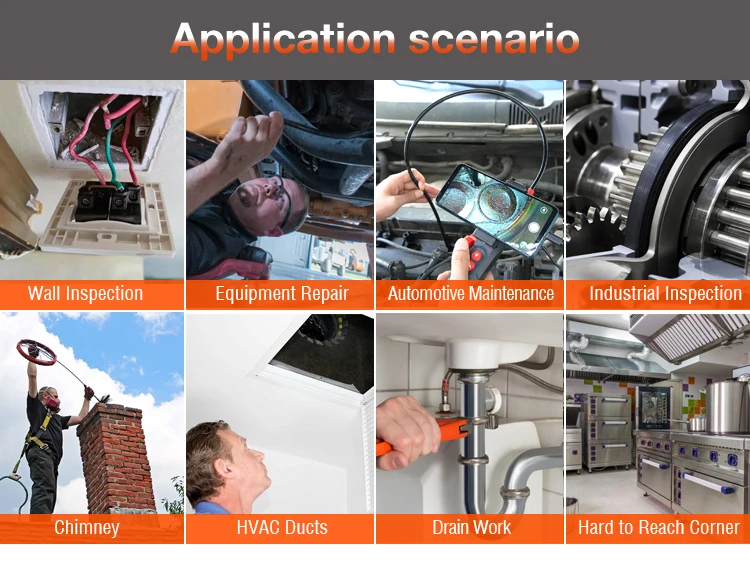 Borescope Short Focal Industrial Endoscope For Iso And Android Endoscope Camera 1080 For Narrow Pipe Inspection