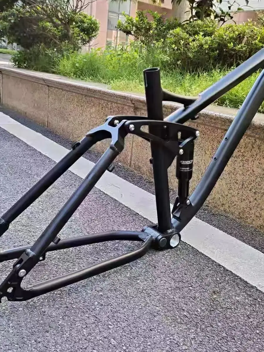 AliExpress Bicycle Full Suspension Frame ENDURO Boost 135MM 26/27.5ER Aluminium Alloy 4 Links MTB Soft Tail DH AM Down Hill DPD 17 inches