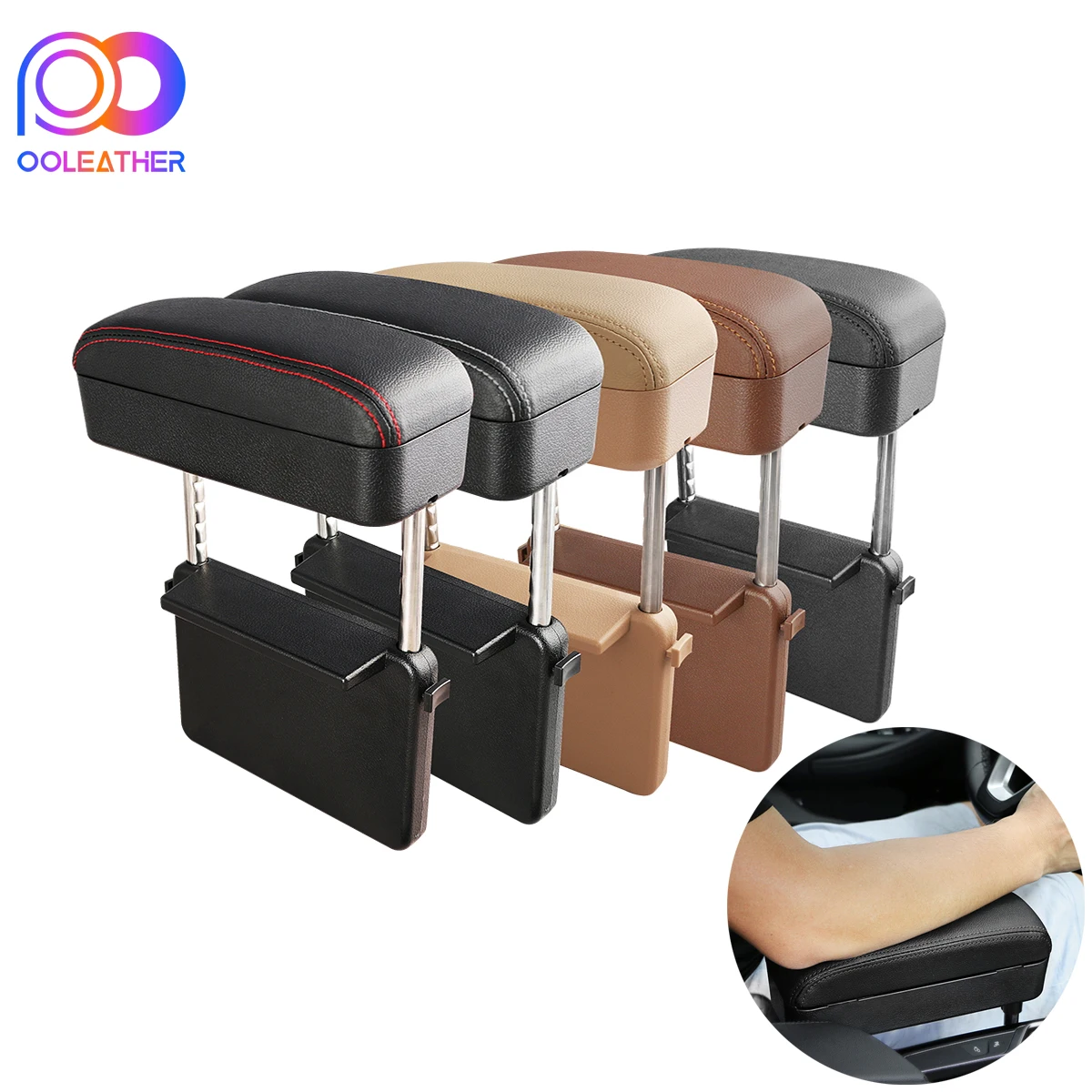 

Car Armrest Box Adjustable Elbow Support Seat Gap Organizer Cushion Fit Cars SUV Truck Ergonomic Comfort Drive