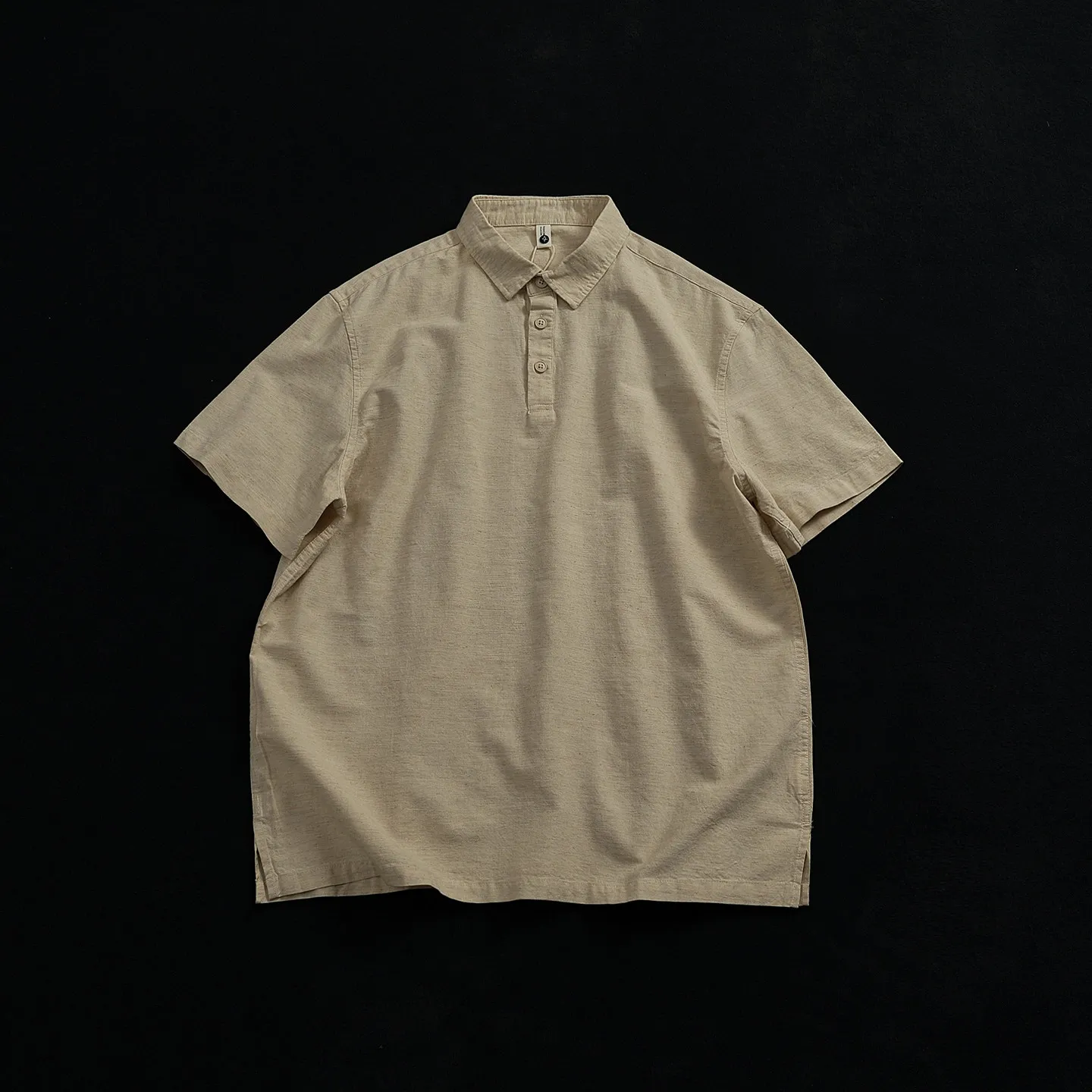 

Новая летняя мужская рубашка в японском ретро-стиле с коротким рукавом, полуоткрытым воротником, однотонная, из хлопка и льна, модная повседневная блузка с эффектом потертости