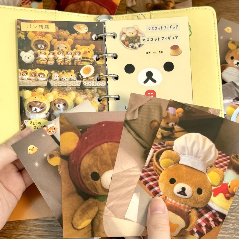 Kartu Rilakkuma Kartun Lucu, Buku Catatan DIY, Dekorasi Halaman Dalam, Notepad, Anime Vintage, Foto Boneka, Kartu Pos Pelajar, Hadiah untuk Anak Perempuan dan Laki-laki