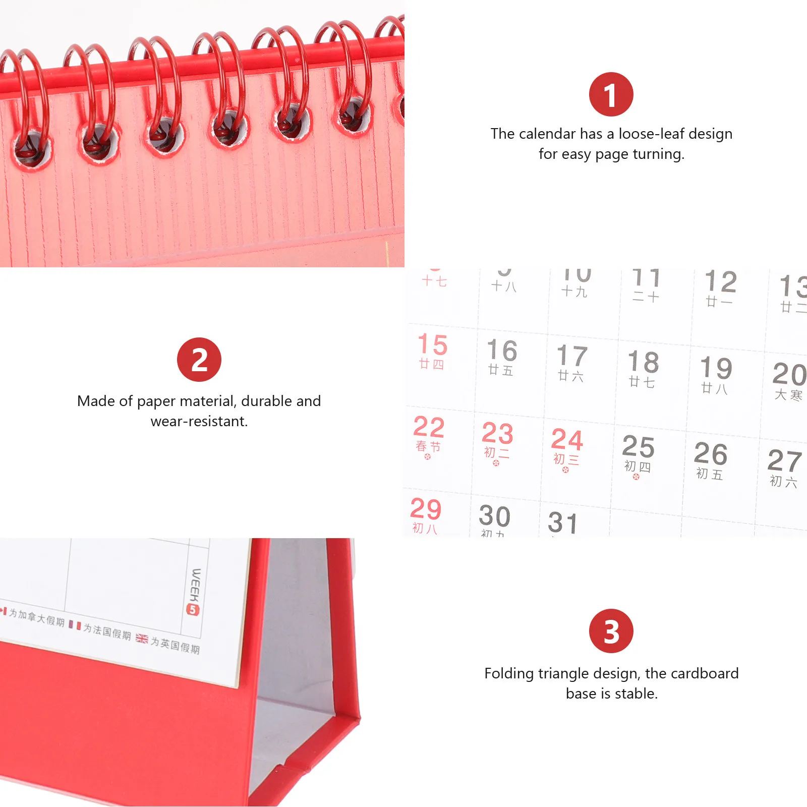 Year of Rabbit Desktop Calendar 2023 Smooth Writing Iron Coil Design Office Desk Planner Schedule Organizer Home Decor Tabletop