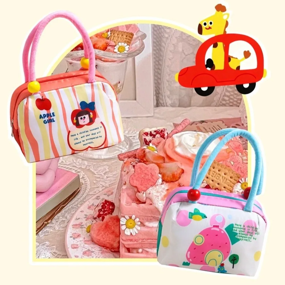 الكرتون طباعة معزول حقيبة الغداء سعة كبيرة الألومنيوم احباط في الهواء الطلق حقيبة تخييم حفظ الطازجة المحمولة الطلاب حقيبة الغداء #5