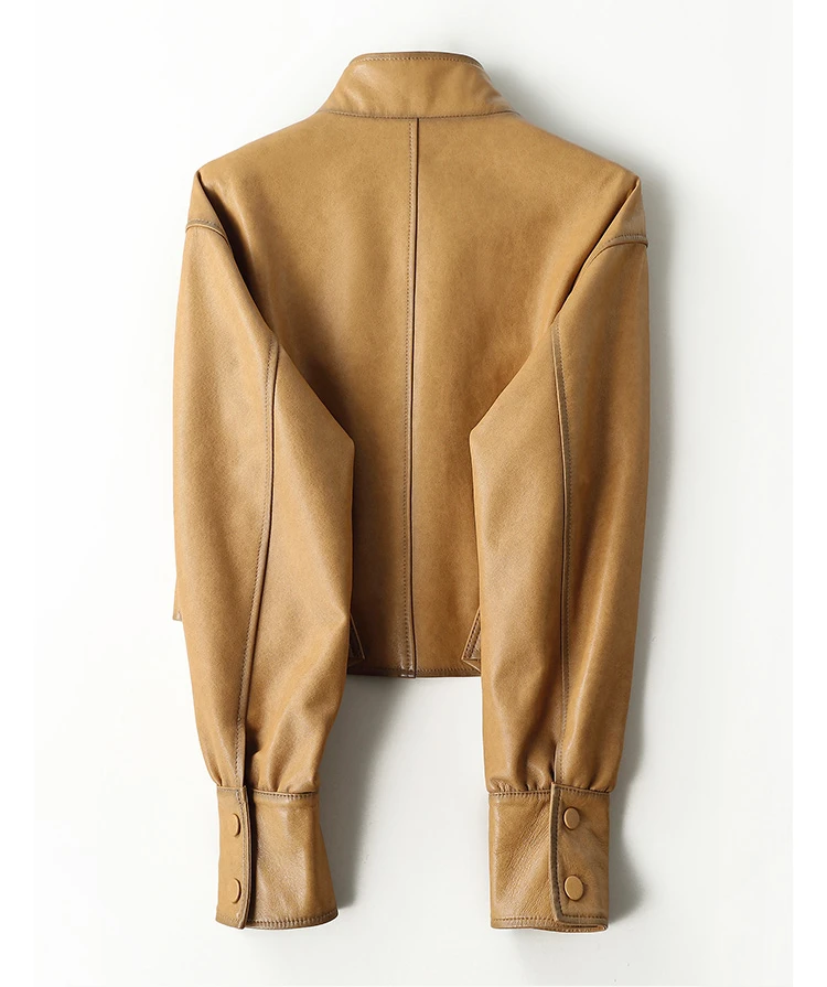 Ayunsue 2023 primavera e no outono jaqueta de couro real das mulheres genuínas de pele carneiro jaquetas de couro curto casaco de motociclista casacos