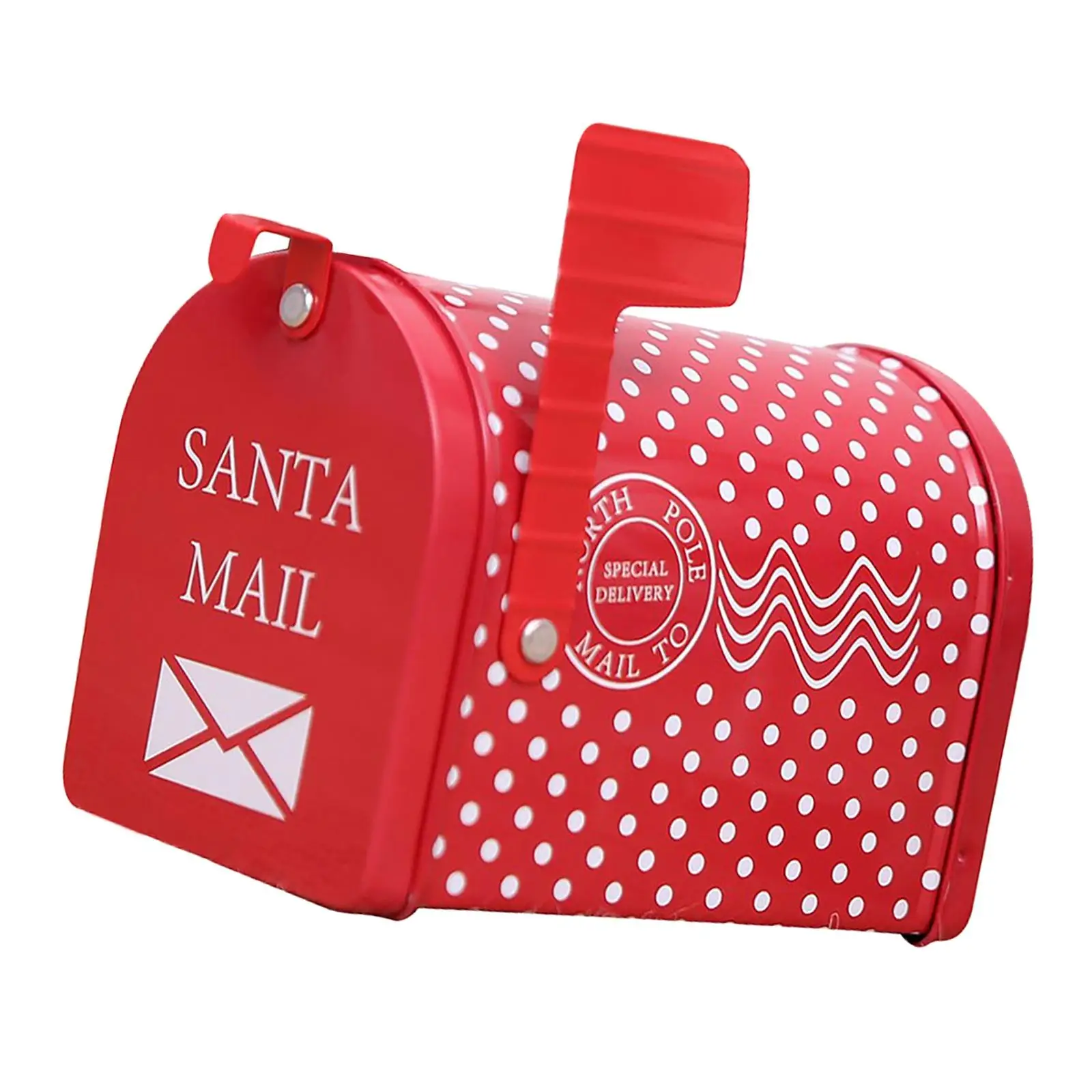 Christmas Mailbox Post Box New Year Mailbox Wraps Post Letter Box Iron , Polka Dot