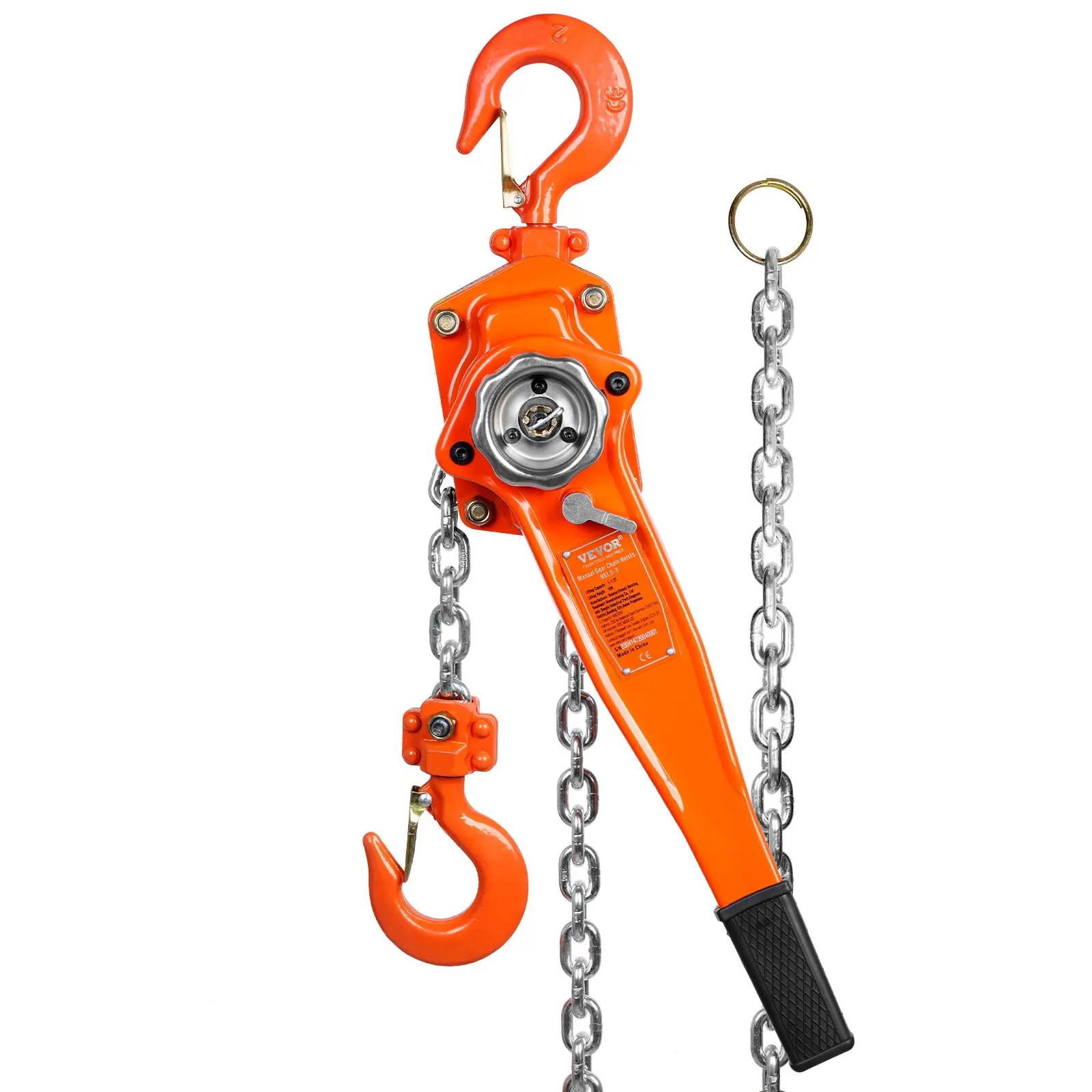 VEVOR Manual Lever Chain Hoist 0.75/1.5/3/6Ton 10/20 FT Come Along G80 Galvanized Carbon Steel Auto Chain Leading for Garage