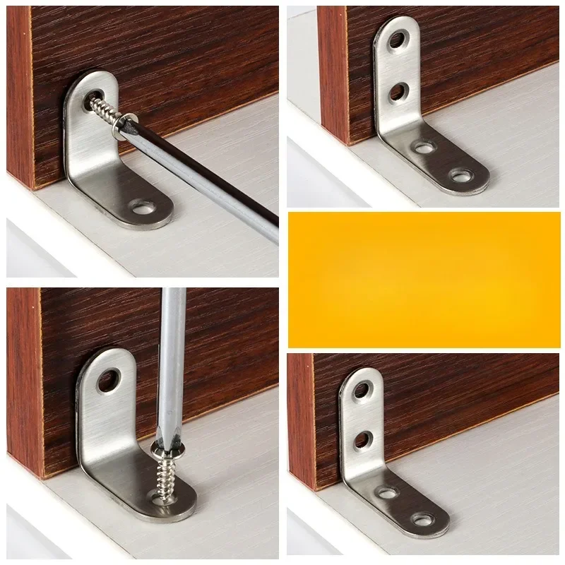 L-shaped stainless steel corner code, 90-degree right-angle bracket furniture connecting piece, laminate corner code