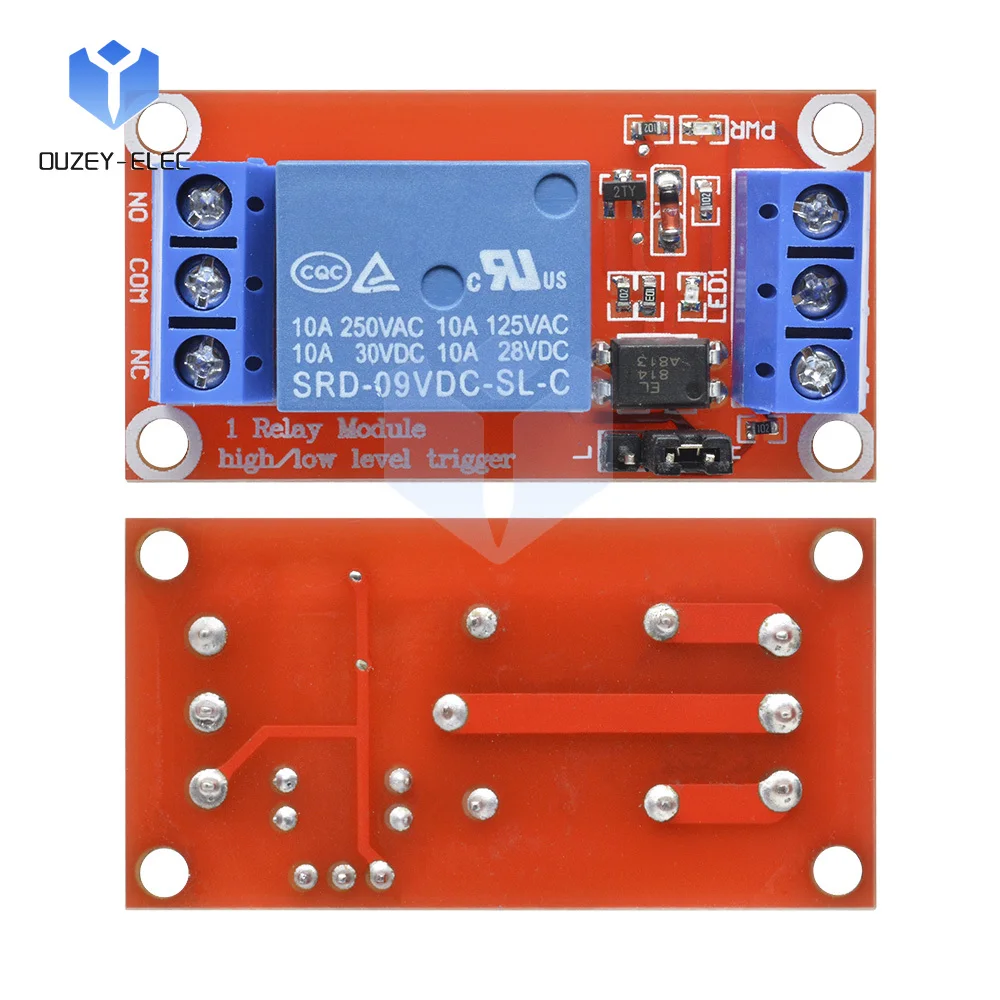 DC5/9/12/24V Single Channel Relay Module with Optocoupler Shield High/Low Level Trigger Power Module Smart Switch for Arduino