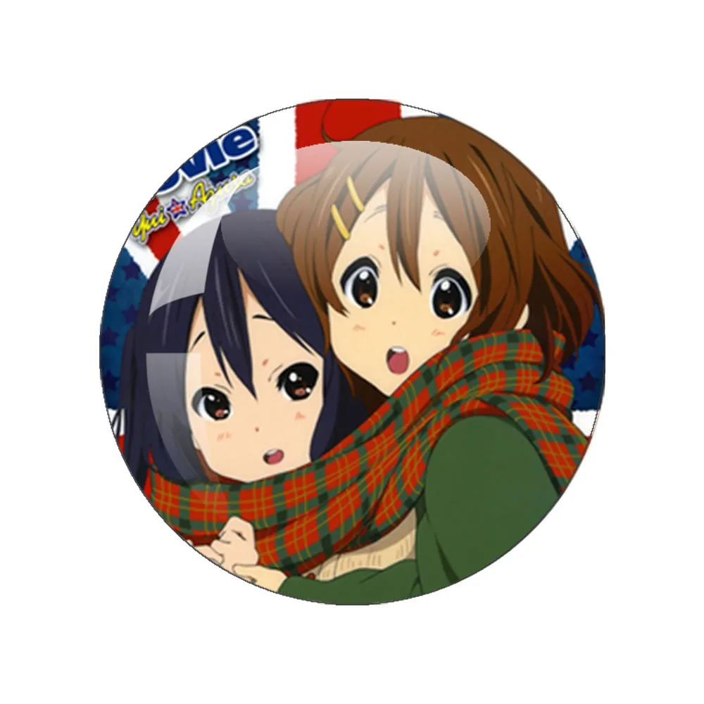 Anime K-ON! Anime Hirasawa Yui Akiyama Mio Tainaka Ritsu 10 mm-40 mm kaca Cabochon Dome perhiasan temuan belakang datar