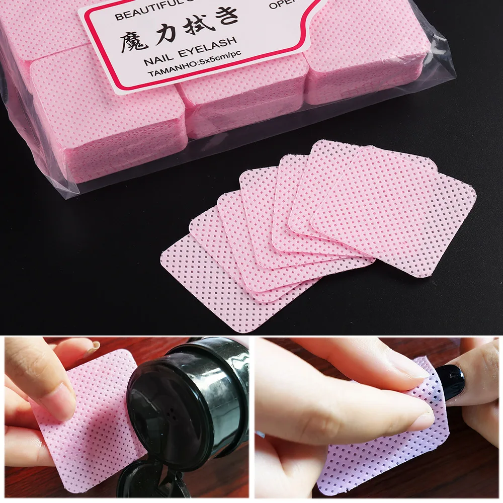 300 STKS Pluizende Nageldoekjes Nagelapparatuur Wattenschijfjes Niet-pluizende Servetten voor Manicure Katoen voor Pluizige Nagels Nagelreiniger