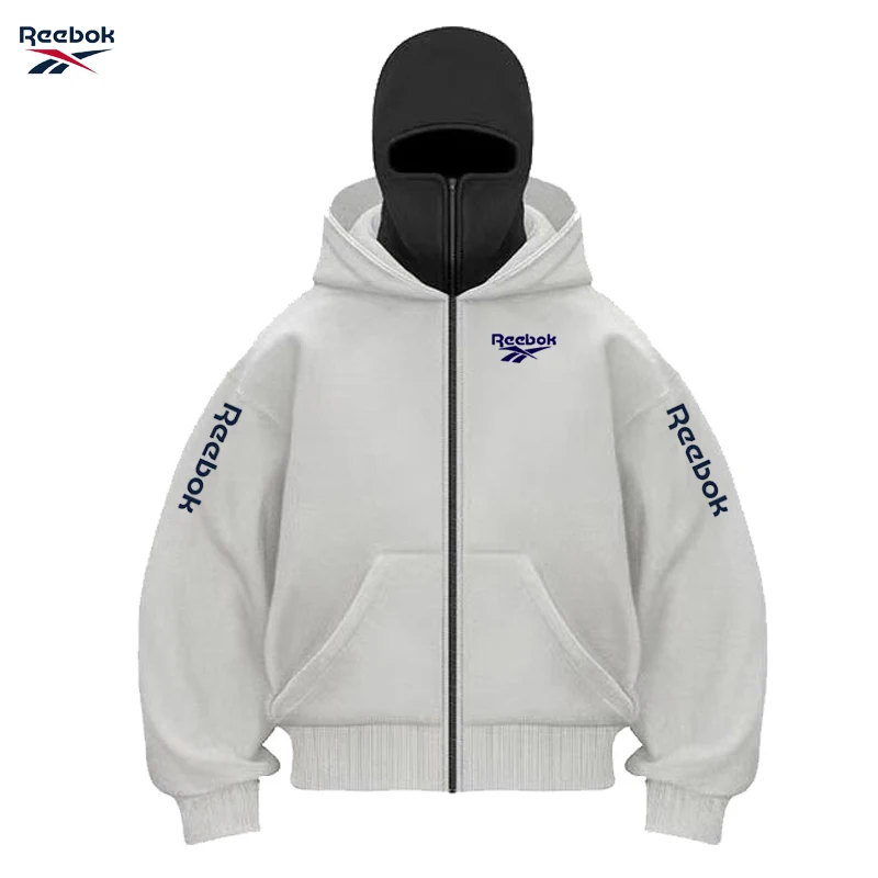 Reebok brand men's all-purpose hooded zipper hooded sports sweatshirt, suitable for wearing in autumn and winter. It features a - view 2