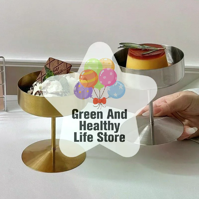 304 Stainless Steel Retro High-Foot Dessert Cup Luxury Ice Cream Container Cup Hotel Restaurant Cocktail Glass Pudding Cup