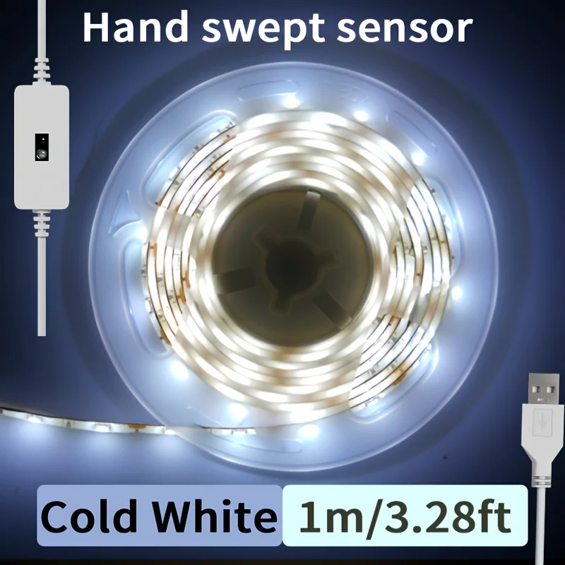 2835 Warm/White 5V USB Intelligent LED Strip Light with Motion Sensor,Suitable for Bedrooms,Kitchens,TV backlighting,Cabinets