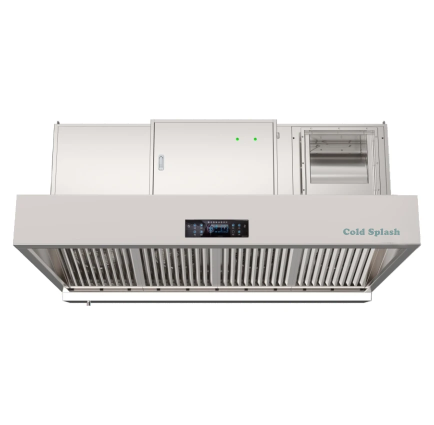 For Commercial Kitchen Stainless Steel Range Hood With Oil Fume Purifier Filter Restaurant Equipment For Exhaust Kitchen Machine