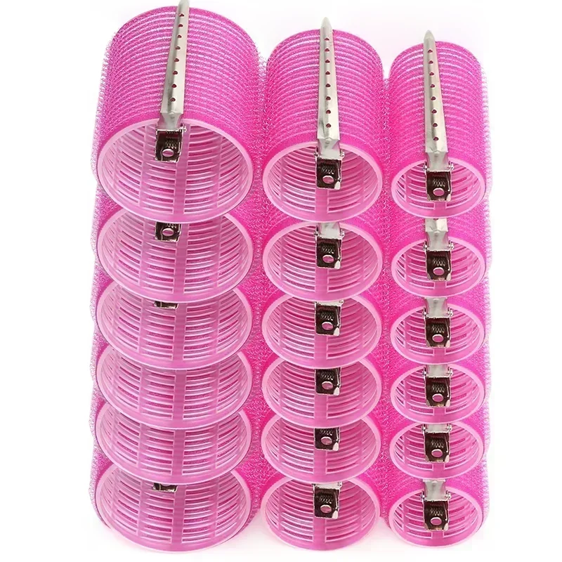 16/28pcs Set Hair Rollers Set 18pcs Plastic Self Grip Hair Curlers 3 Sizes Hair Roller 10pcs Metal Clips DIY Hairdressing Tools