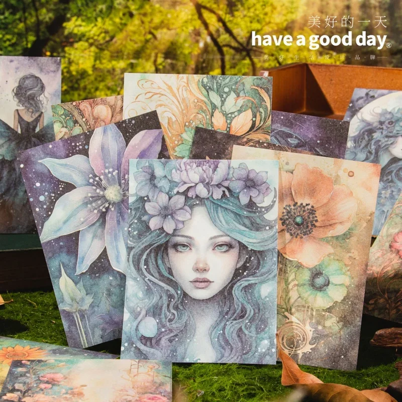 

30pcs/lot Memo Pads Material Paper Midnight Fairy Tales Junk Journal Scrapbooking Cards Retro Background Decoration Paper