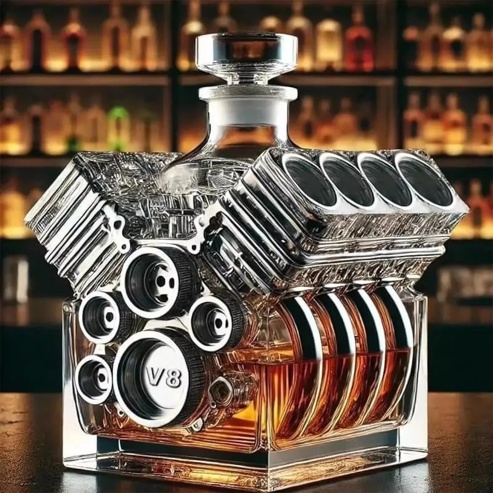 

Графин для виски V8, двигатели, форма графина для спирта, бутылка, украшение для вина, аксессуары для бара для текилы, бурбона