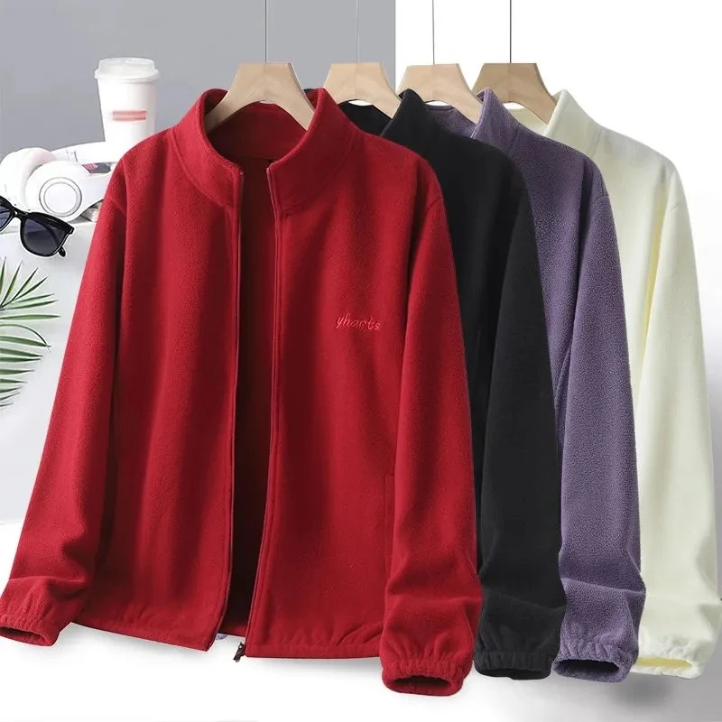 

Новинка, пальто и куртки, женская куртка, весенне-осенняя модная женская флисовая куртка, свободное пальто, повседневная куртка на молнии