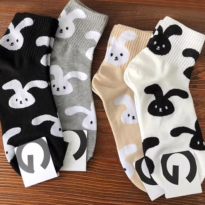 

Cartoon Cute Rabbit Korean INS Short Socks Comfortable Breathable Ankle Socks Outdoor Leisure Daily Hosiery Harajuku Floor Sock